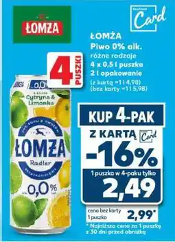 Kaufland ŁOMŻA Piwo 0% alk oferta