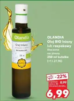 Kaufland OLANDIA Olej BIO lniany lub rzepakowy tłoczone na zimno 250 ml butelka oferta