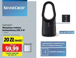 Lidl SilverCrest Wentylator stołowy bezłopatkowy LED, 6 W oferta