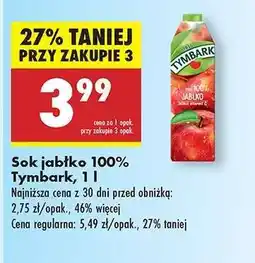 Biedronka Sok jabłko 100% Tymbark, 1 l oferta