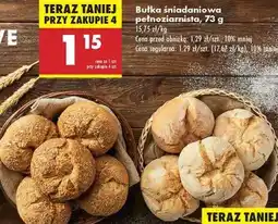 Biedronka Bułka śniadaniowa pełnoziarnista, 73 g oferta