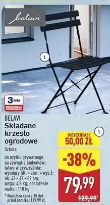 ALDI Krzesło ogrodowe składane Belavi oferta