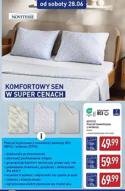 ALDI Komplet pościeli z bawełną 160 x 220 cm + 2 70 80 Novitesse oferta