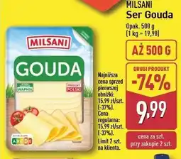 ALDI Ser gouda plastry Milsani oferta