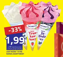Lody rożek nordis asortyment