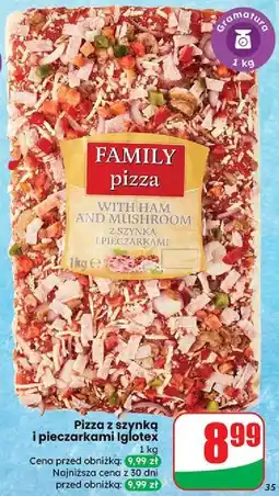 Dino Pizza familijna z szynką i pieczarkami Iglotex oferta