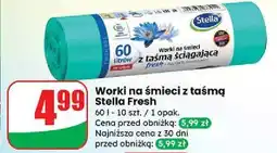 Dino Worki na śmieci z taśmą ściągającą fresh 60 l Stella oferta