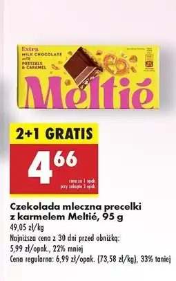 Biedronka Czekolada mleczna z precelkami i karmelem Meltie oferta