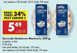 Biedronka Koreczki śledziowe w oleju Marinero oferta