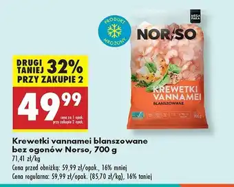 Biedronka Krewetki vannamei blanszowane Norso oferta