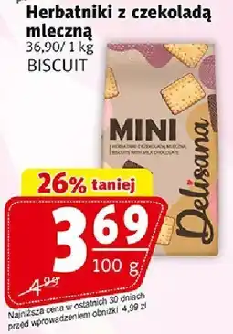 Prim Market Herbatniki z czekoladą mleczną Mini BISCUIT oferta