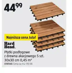 Jula Płytki podłogowe z drewna akacjowego Hard Head oferta