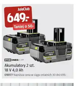Jula Akumulatory Ryobi oferta