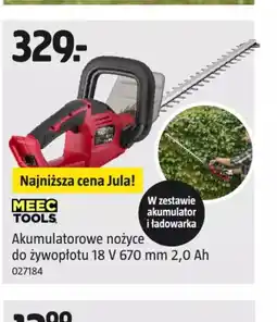 Jula Akumulatorowe nożyce do żywopłotu Meec Tools oferta