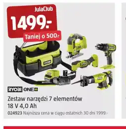 Jula Zestaw narzędzi 7 elementów Ryobi One+ oferta