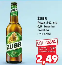 Kaufland Żubr piwo 6% alk. oferta