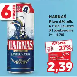Kaufland Harnaś piwo 6% alk. oferta