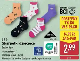 ALDI L&d skarpetki dziecięce oferta