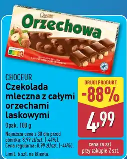 ALDI Choceur czekolada mleczna z całymi orzechami laskowymi oferta
