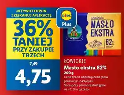 Lidl ŁOWICKIE Masło ekstra 82% oferta