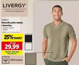 Lidl LIVERGY Koszulka polo męska z bawełny oferta