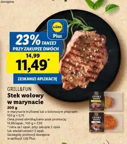 Lidl Stek wołowy w marynacie oferta