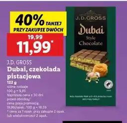 Lidl J.D. Gross Dubai, czekolada pistacjowa oferta