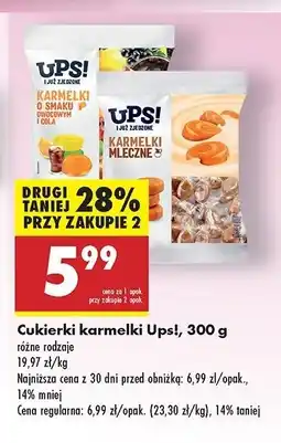Biedronka Karmelki o smaku owocowym i cola Ups! oferta