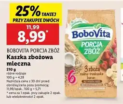 Lidl Kaszka mleczna 3 zboża malina-truskawka-banan Bobovita Porcja Zbóż oferta