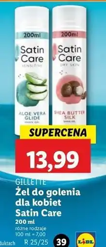 Lidl Żel do golenia shea butter Gillette Satin Care oferta