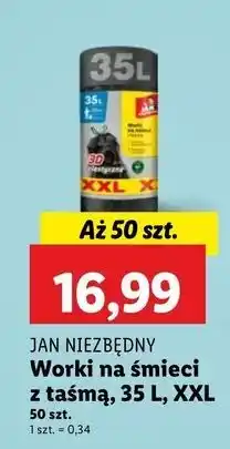 Lidl Worki na śmieci z taśmą 35 l Jan Niezbędny oferta
