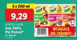 Lidl Sok jabłko + multiwitamina wieloowocowy Hortex Leon oferta