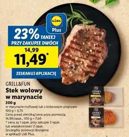 Lidl Stek wołowy w marynacie z kolorowym pieprzem Grill And Fun oferta