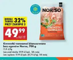 Krewetki vannamei blanszowane bez ogonów Norso