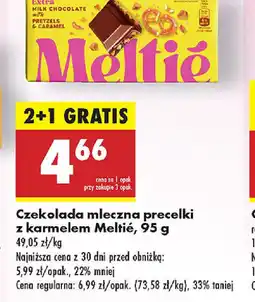 Biedronka Czekolada mleczna precelki z karmelem Meltie oferta