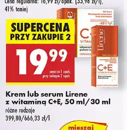 Biedronka Krem lub serum Lirene z witaminą C+E oferta