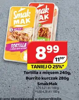 Delfin Tortilla z mięsem, Burrito kurczak SmakMak oferta