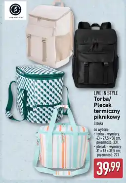 ALDI Live in style torba/ plecak termiczny piknikowy oferta