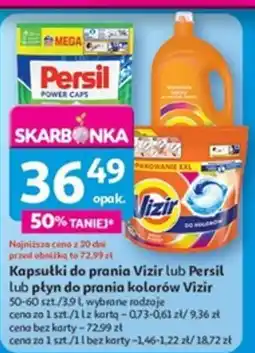 Auchan Kapsułki do prania Vizir lub Persil lub płyn do prania kolorów Vizir oferta