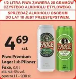 Auchan Piwo Premium Lager lub Pilsner Faxe oferta