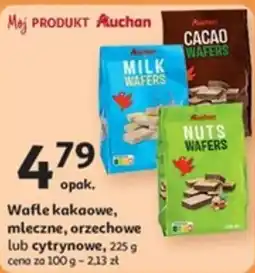 Auchan Wafle kakaowe, mleczne, orzechowe lub cytrynowe oferta