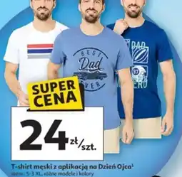 Auchan T-shirt męski z aplikacją na Dzień Ojca oferta