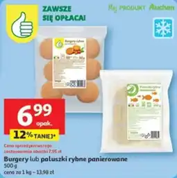 Auchan Burgery lub paluszki rybne panierowane oferta