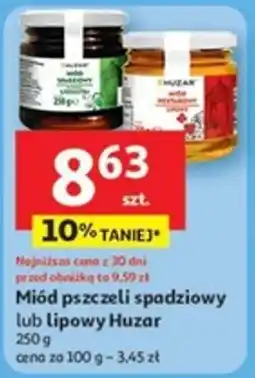 Auchan Miód pszczeli spadziowy lub Lipowy Huzar oferta