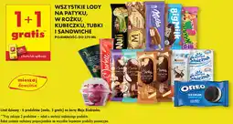 Biedronka Lody na patyku, w rożku, kubeczku, tubki i sandwiche oferta