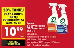Biedronka Spray do czyszczenia CIF Cleanboost 750ml oferta
