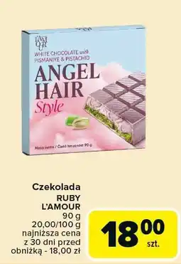 Carrefour Market Czekolada Angel Hair Style biała pistacjowo-śmietankowa Ruby L'Amour oferta