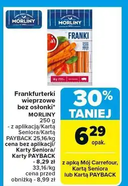 Carrefour Market Frankfurterki wieprzowe bez osłonki Morliny oferta