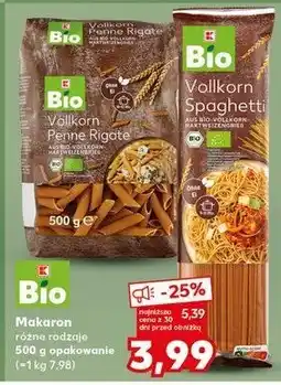 Kaufland Makaron pełnoziarnisty penne rigate K-classic oferta