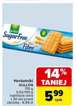 Carrefour Market Herbatniki Gullon Sugar Free Fibre oferta